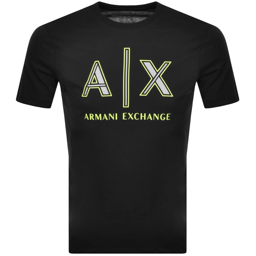 Alternative Image for ProductArmani Exchange Crew Neck Logo T Shirt Black1